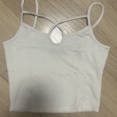 White cropped strappy top