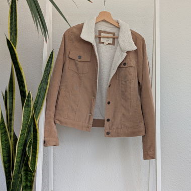 Veste en velours côtelé doublée teddy