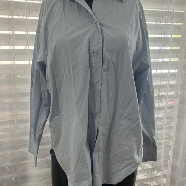 Blue Oversize Shirt-Blouse