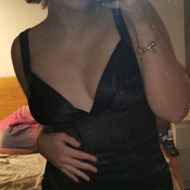Velorella Black satin dress