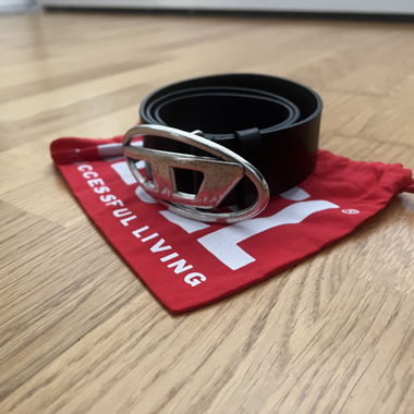 Ceinture Diesel noire 80cm