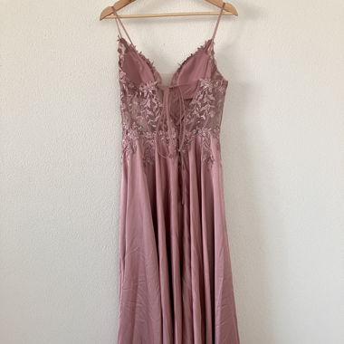 Mascara Kleid lang, altrosa, Grösse 40