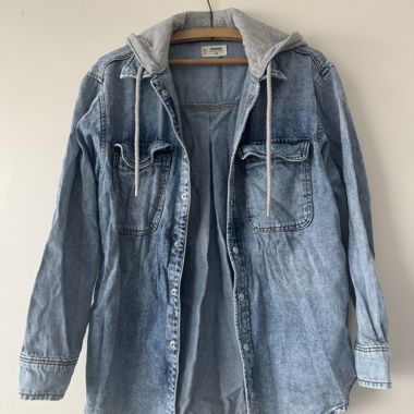 Denim shirt jacket with hood XS/S