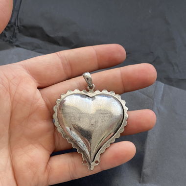big heart pendant in silver
