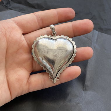 big heart pendant in silver