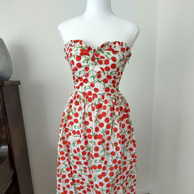Sommerkleid weiss mit Kirschen 