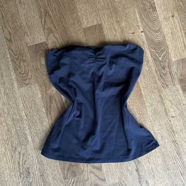 top bandeau long bleu marine