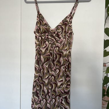 Robe Pull&Bear à bretelles motif rétro S