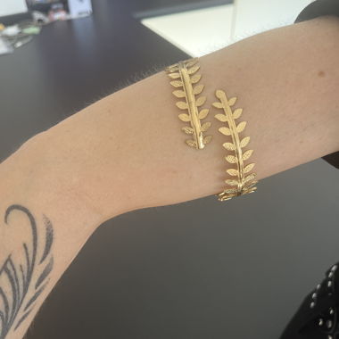 Gold leaf cuff bracelet