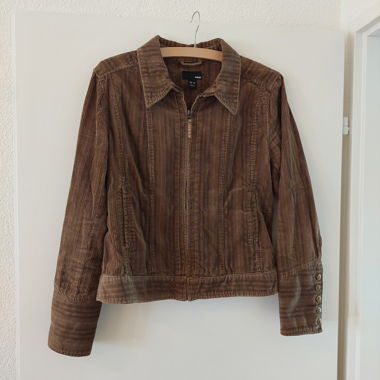 Veste brun/beige mi-saison en corduroy 