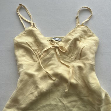 Haut babydoll jaune d’été