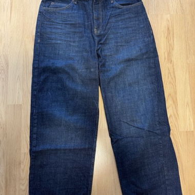 Jeans blu navy a gamba larga taglia 32W30L