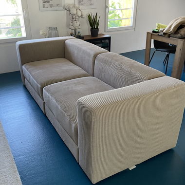 Beige cord sleep sofa