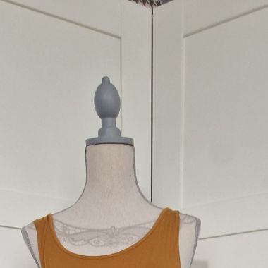 Sommerliches Maxikleid mit Palmenmuster, Grösse XL