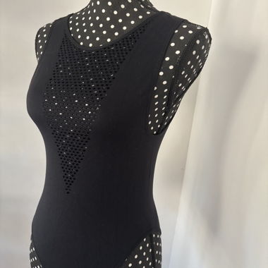 Black Bodysuit with Mesh Details – Size 36 – Like new