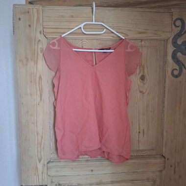 Top rosa maniche corte