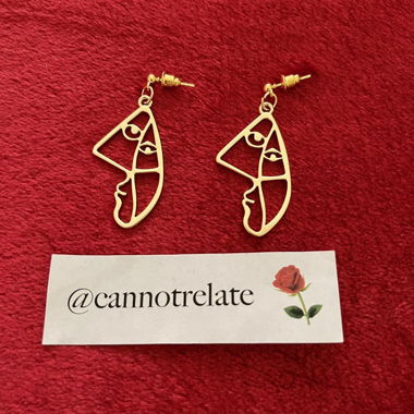 Abstract Outlined Face Earrings 