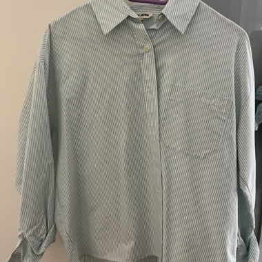 Camicia rigata Djerf Avenue verde S