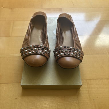 Ballerines en cuir marron
