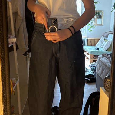 Bershka dark blue baggy jeans
