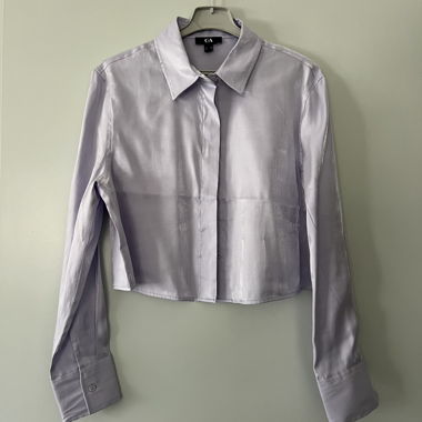 C&A cropped satin blouse lilac