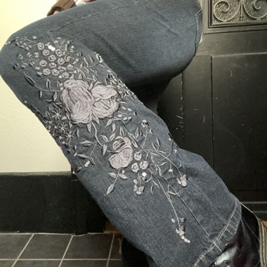 pantalon brodé 