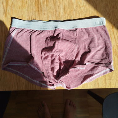 Boxer short rayé rouge et gris
