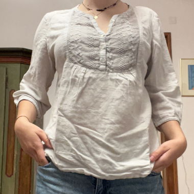 weisse bluse 3/4 ärmel