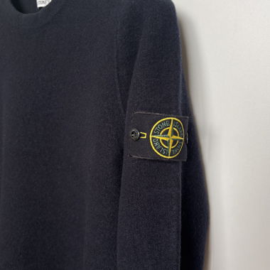 Stone-Island-Pullover 100 % Wolle marineblau 