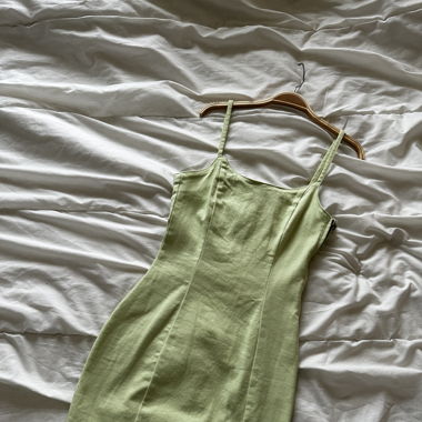 Mini denim dress (light green)