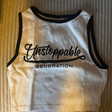 White Crop Top "Unstoppable Generation"