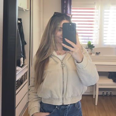 Veste velours côtelé beige / Ruby coupe courte 
