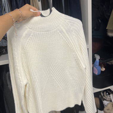 Maglione a Collo Alto Bianco