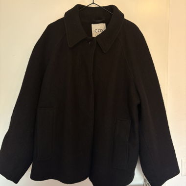 COS black wool short coat
