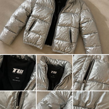 Piumino argentato TW XS/S