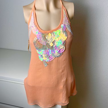 Guess Sequin Top in Apricot