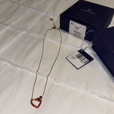 Swarovski - Heart Necklace - Gold / Red