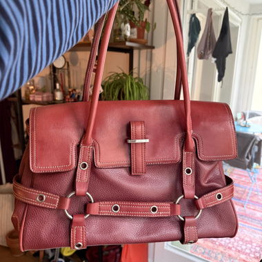 vintage burgundy shoulder bag