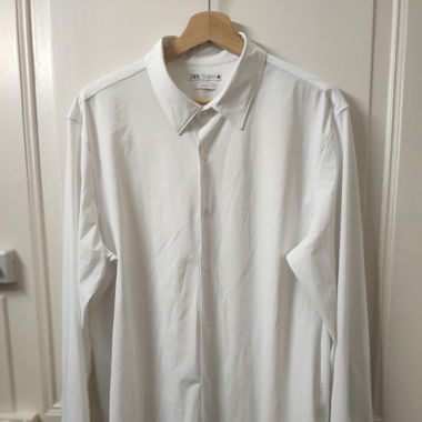 White Strech Dress Shirt Oversize