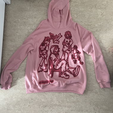 Pinker Pullover mit Band
