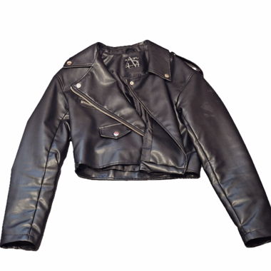 Giacca in pelle nera da donna