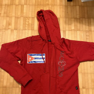 Y2K red zip hoodie
