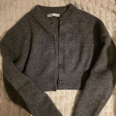 dark grey cardigan