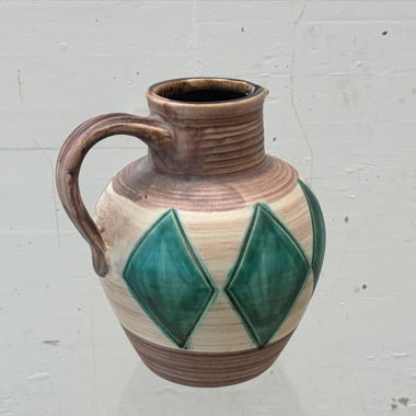 Vaso in ceramica con decorazione geometrica, anni 1960/70