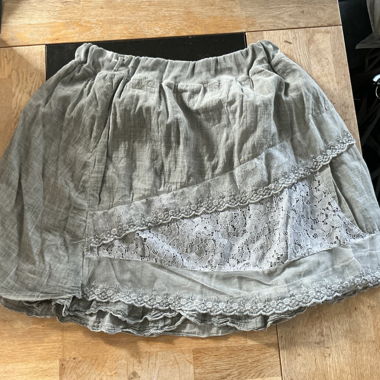 Grey Skirt with Lace