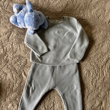 Ensemble bébé en maille gris