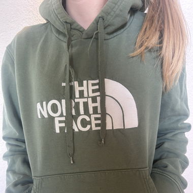 The North Face hoodie blue green