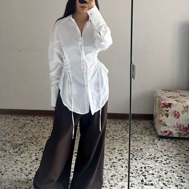 Oversized-Hemd mit gerafftem Tailleneffekt - NEU