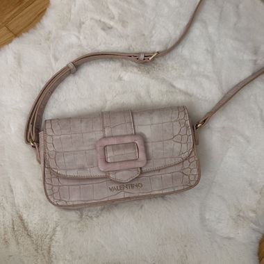 Valentino pink crocodile-effect shoulder bag