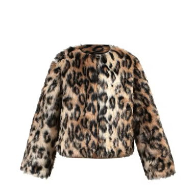 kurzer leopard print Mantel 